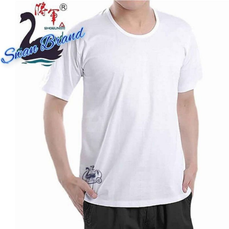 SWAN BRAND KAOS OBLONG PRIA JUMBO KATUN POLOS PUTIH