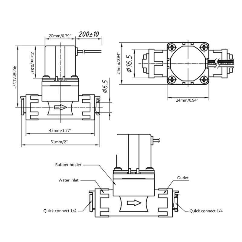 Zzz Katup Solenoid DC 4.5V 1 / 4 &quot;Untuk Keran Air