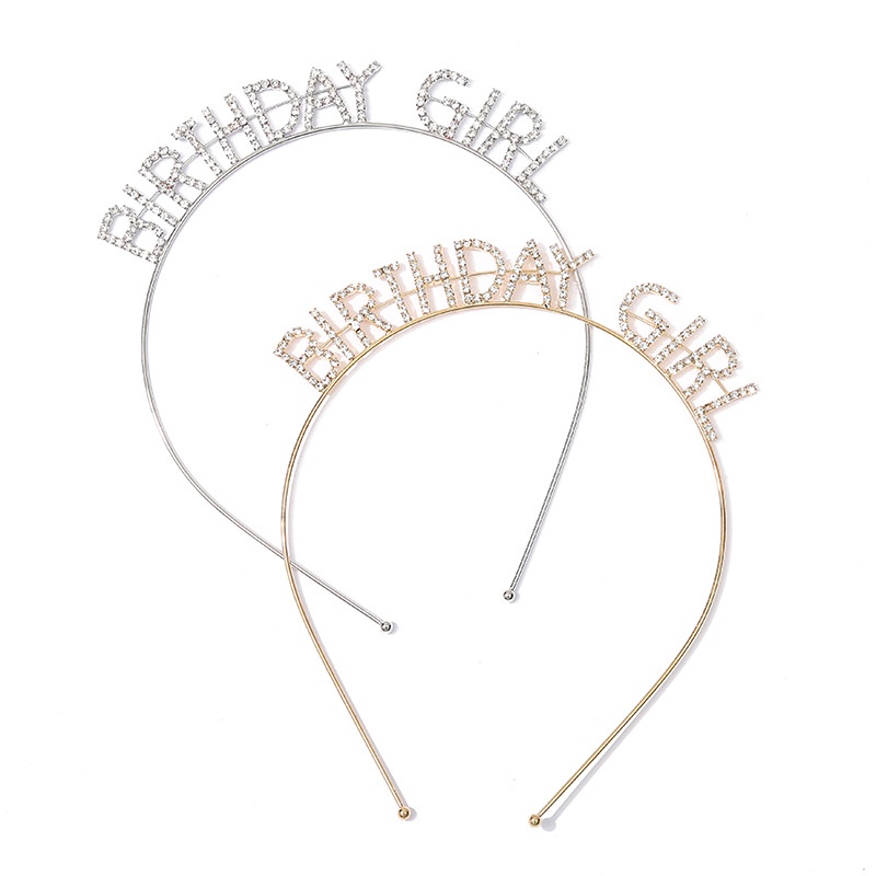 PartyHouse.Medan Bandana Bando Tulisan Birthday Girl Berlian Imitasi