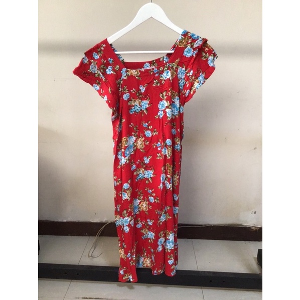 Preloved Daster Merah Bunga2