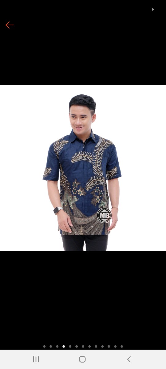Kemeja Batik Pria Lengan Panjang Size M L Xl Xxl Bswart Batik Hrb026 Kenongo Hem Panjang Padi