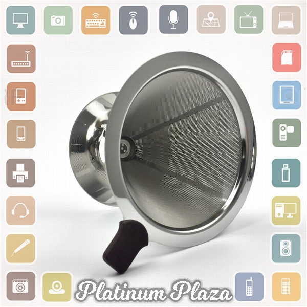 Ueinsang Filter Penyaring Kopi V60 Cone Coffee Dripper Filter Double Layer Small - F`2MEM9J-- Silver