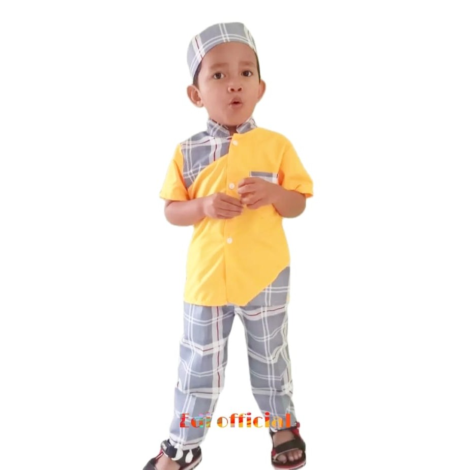 Stelan Anak laki laki / Baju Koko Anak Motip Batik Terlaris 2-8 Tahun