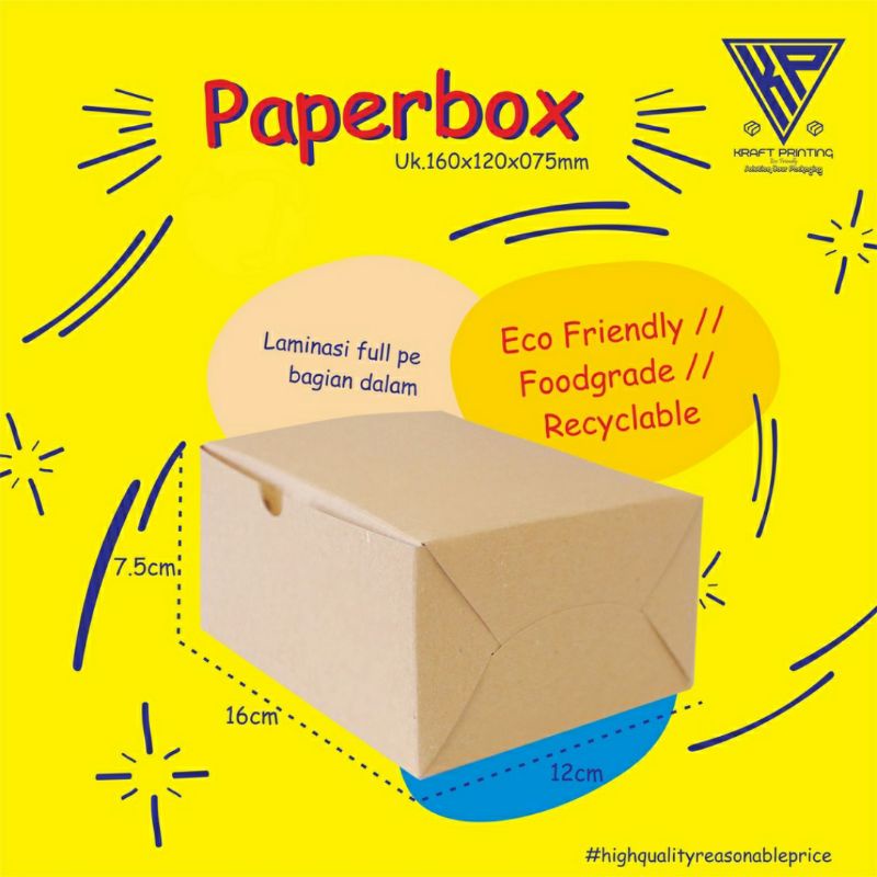 

Uk.16x12x7,5cm Dus kemasan/Dus Catering/Box makanan/Packaging/Kotak Nasi/Makanan min 50pc