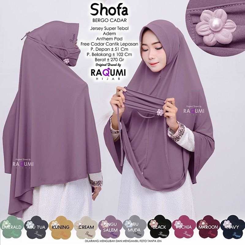 jilbab bergo shofa ori by raqumi