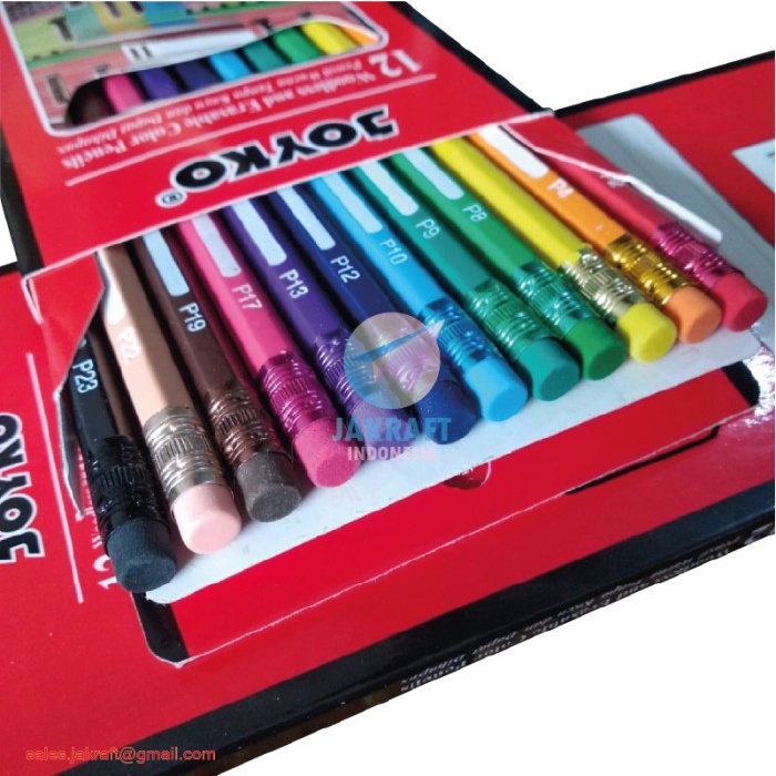 

WARNAPENSIL- PENSIL WARNA 24 WARNA PANJANG BISA DIHAPUS JOYKO CP-115 ERASABLE -PENSIL WARNA
