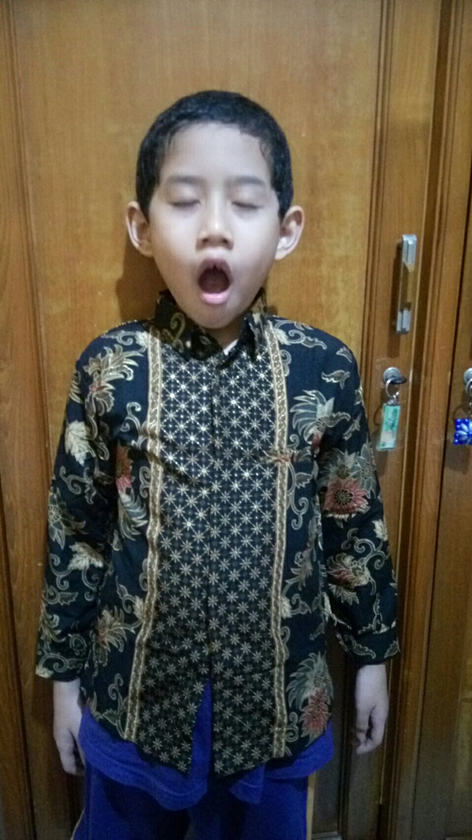 Sb Collection Atasan Kemeja Medy Lengan Panjang Batik Anak Laki-laki