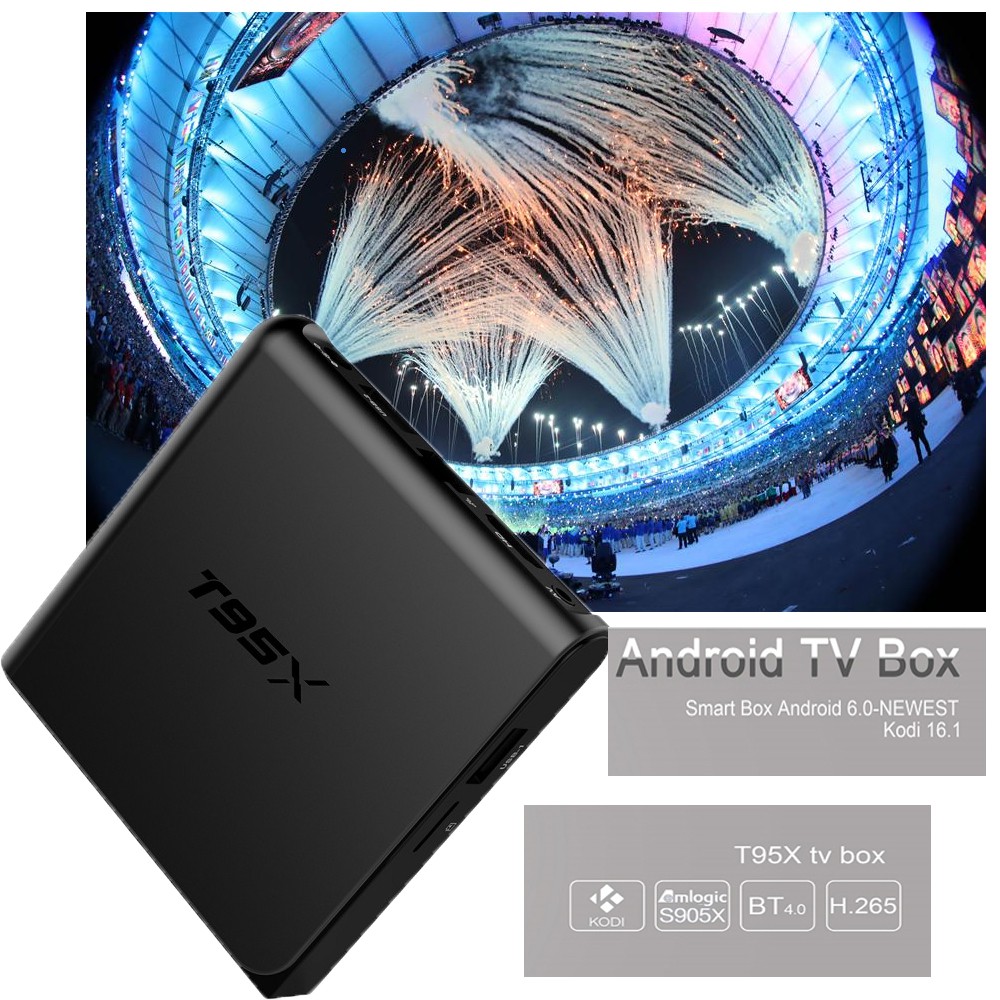 Android TV Box T95X 4K S905X QuadCore Amlogic Marshmallow 6.0 RAM 1GB ROM 8GB
