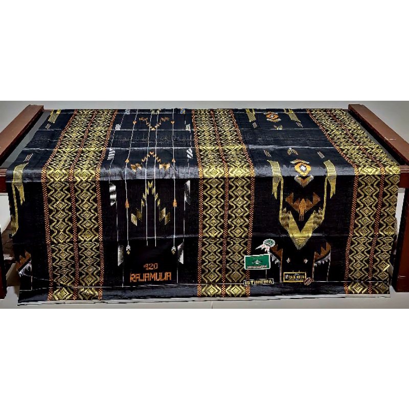 Sarung kekinian dan berkualilitas mewah Sarung raja mulia420 sutra merses model full songket motif b
