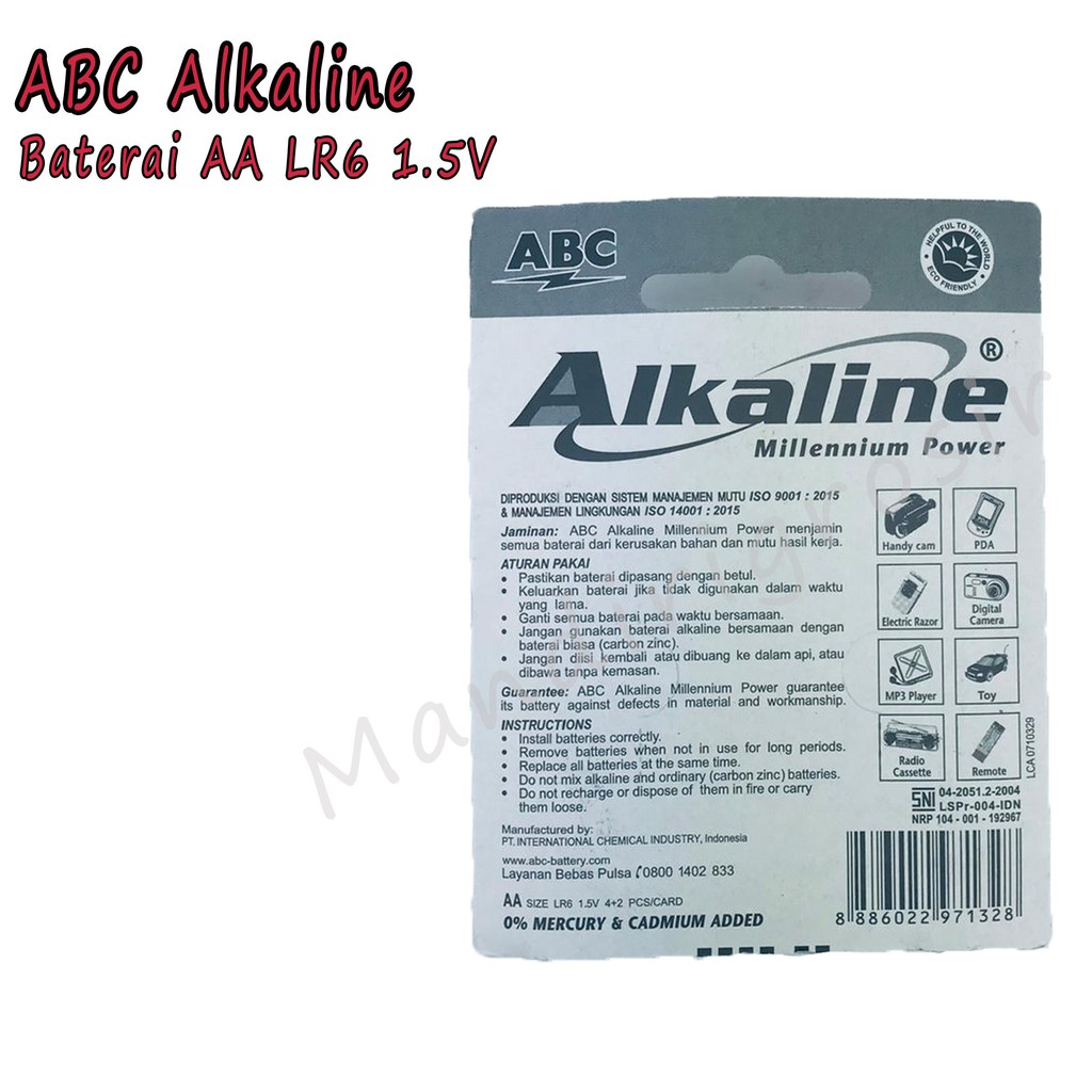 Baterai Alkaline * Baterai AA * LR6 1.5V * 6pcs