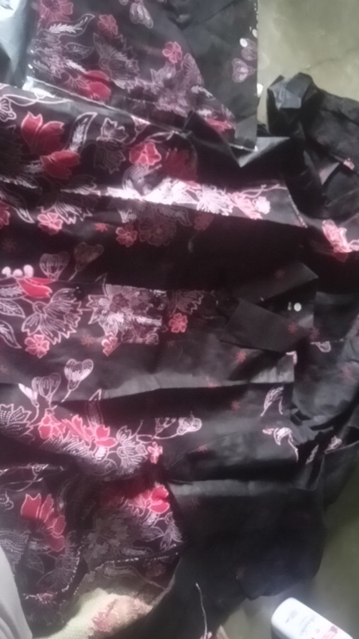 Bisa Pisah Batik Couple Keluarga Sania Ruffle Ori Ndoro Jowi Dnt Motif Sakura Merah