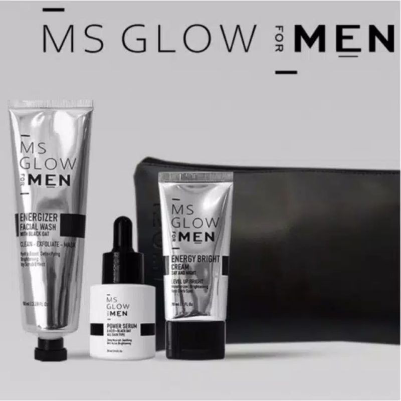 Ms Glow For Men Paket Pemutih Wajah Pria Skincare Cowok Paket Basic isi 3