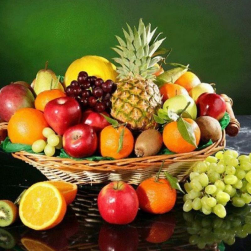 Hiasan dinding cetak murah gambar buah buahan plus bingkai