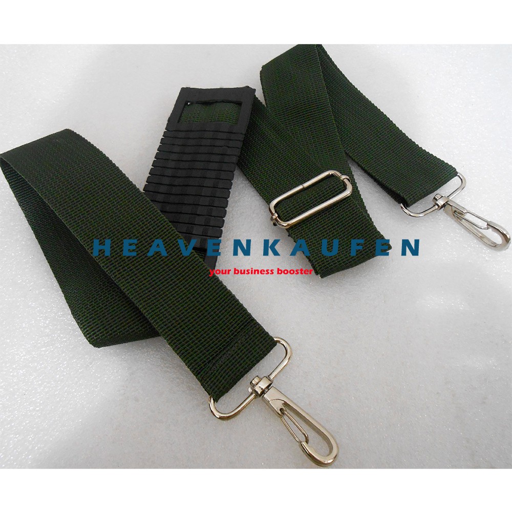 Strap Tas / Tali Selempang Tas 3,8 cm Hijau Army Kait Besi Nikel Silver