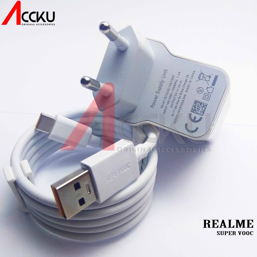 TRAVEL CHARGER REALME 30W Charger Realme type C ORIGINAL / REALME 5PRO 6 7 PRO NARZO X2 X3 SUPER ZOOM VOOC FAST CHARGING 30W WC0506A3HK