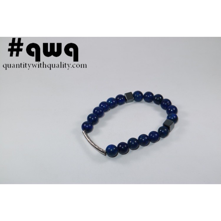 gelang batu bracelet custom gothic gaya BLUE LAPIZ LAZULI BANGLE