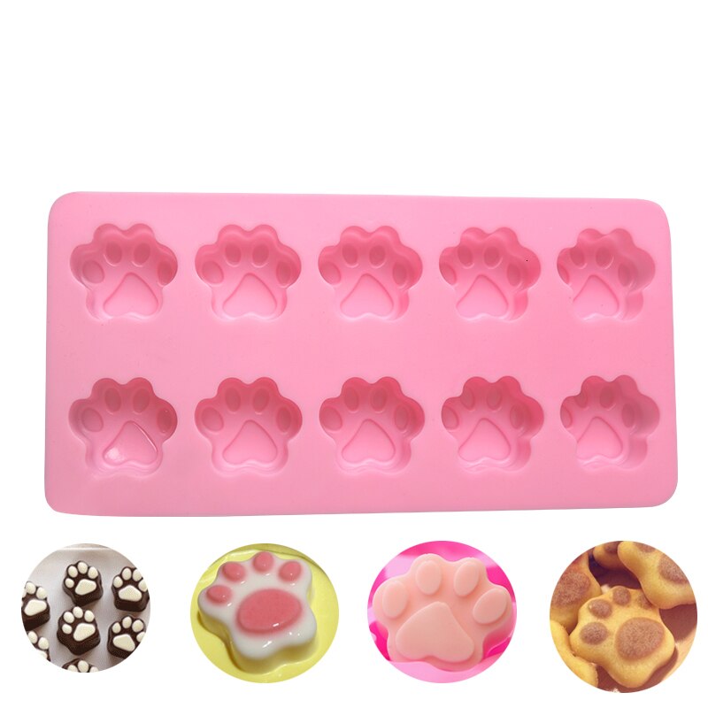 Cute Cat Dog Claws Shape Silicone Cake Mold DIY Chocolate Cookie Biscuit Bakeware Cupcake Baking Mould