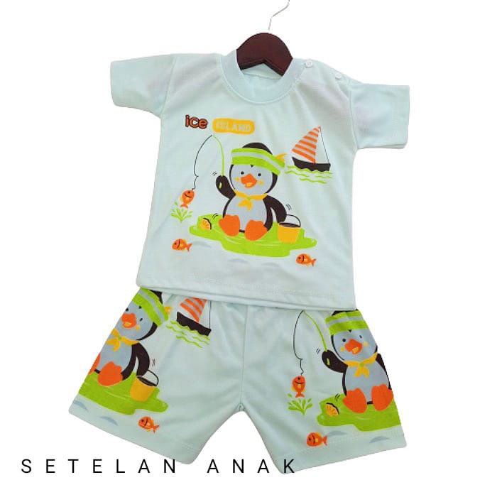 Baju Anak Laki Laki | Setelan Piyama Anak | Setelan Anak Tangan Pendek Motif Print