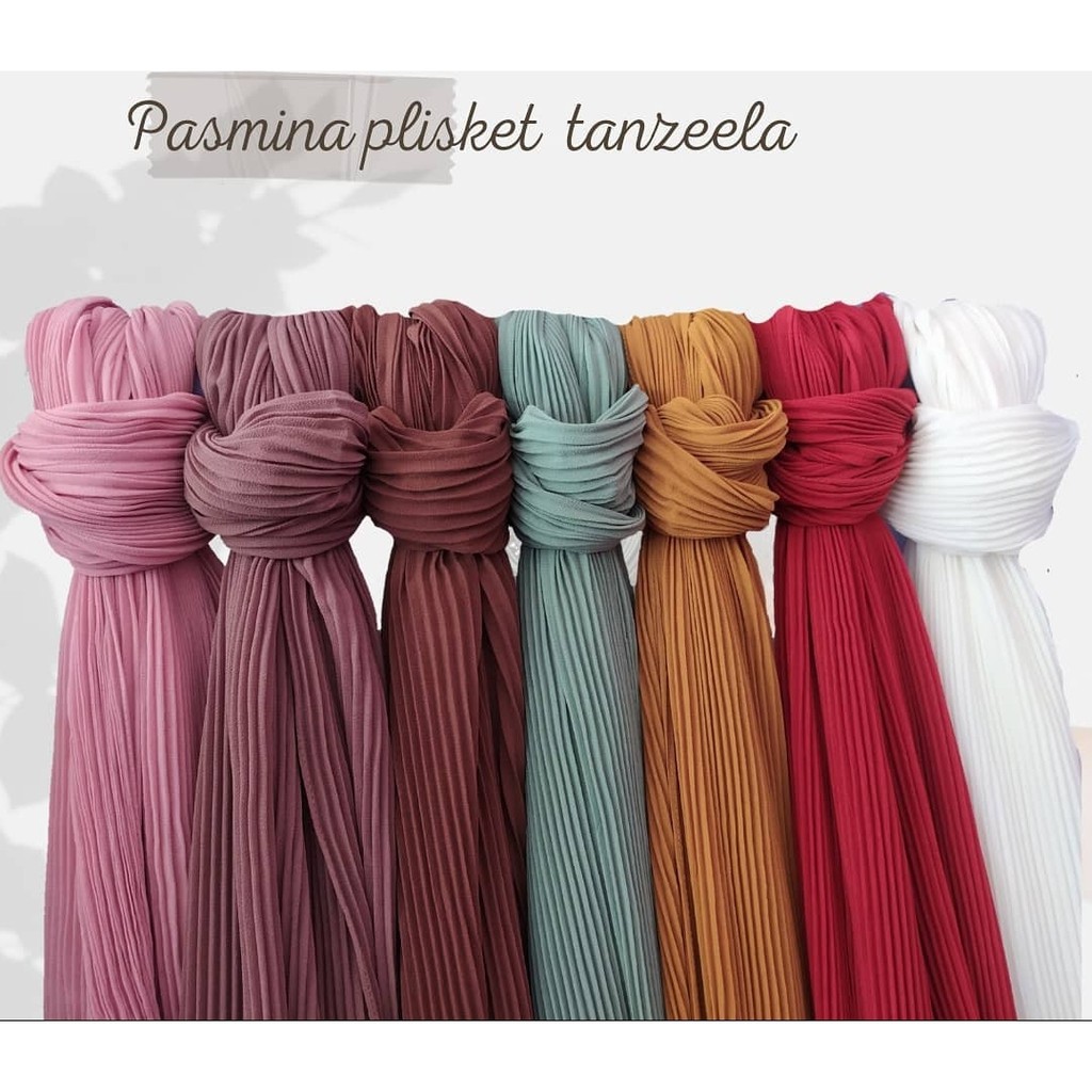 Pasmina plisket lidi full premium tanpa garis tengah