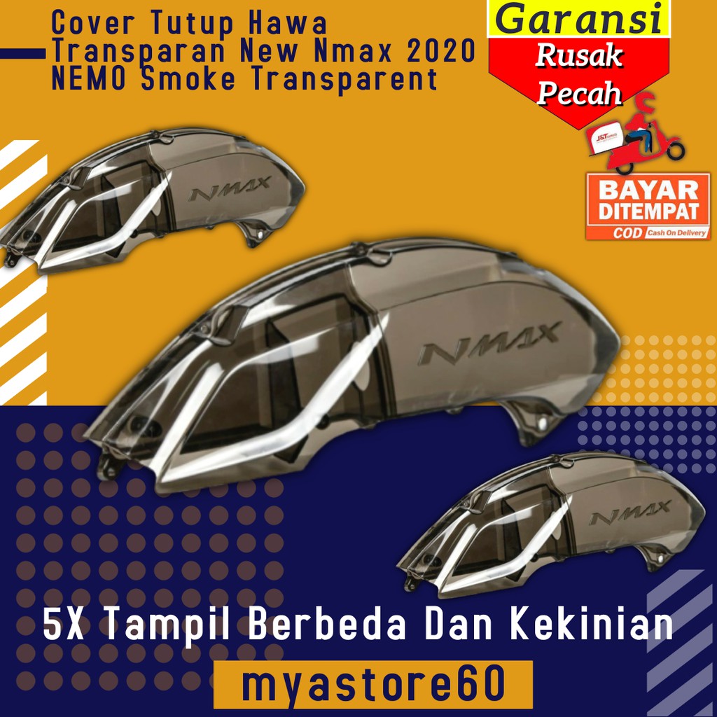 Cover Tutup Hawa Transparan New Nmax 2020 NEMO Smoke Transparent Aksesori Variasi Yamaha New Nmax