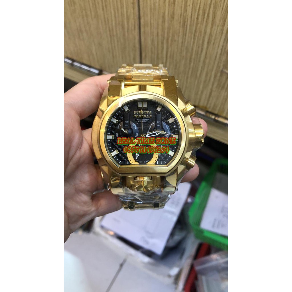 Jam Tangan Grosir Invicta Bold Zeus ALL Stainless Big Watch Gold Garansi 1th