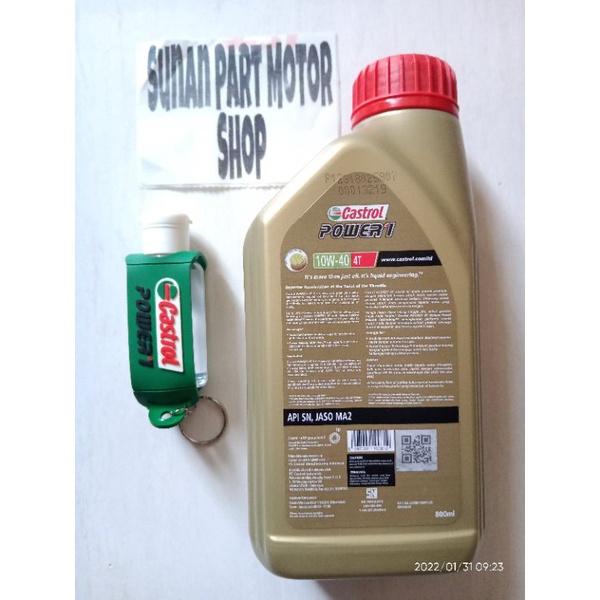 CASTROL POWER 1 4T SAE 10W-40 GOLD 800ML oli mesin motor bebek/Manual