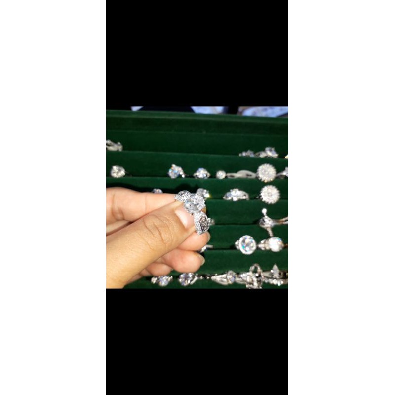 cincin swarvski rhodium hongkong premium