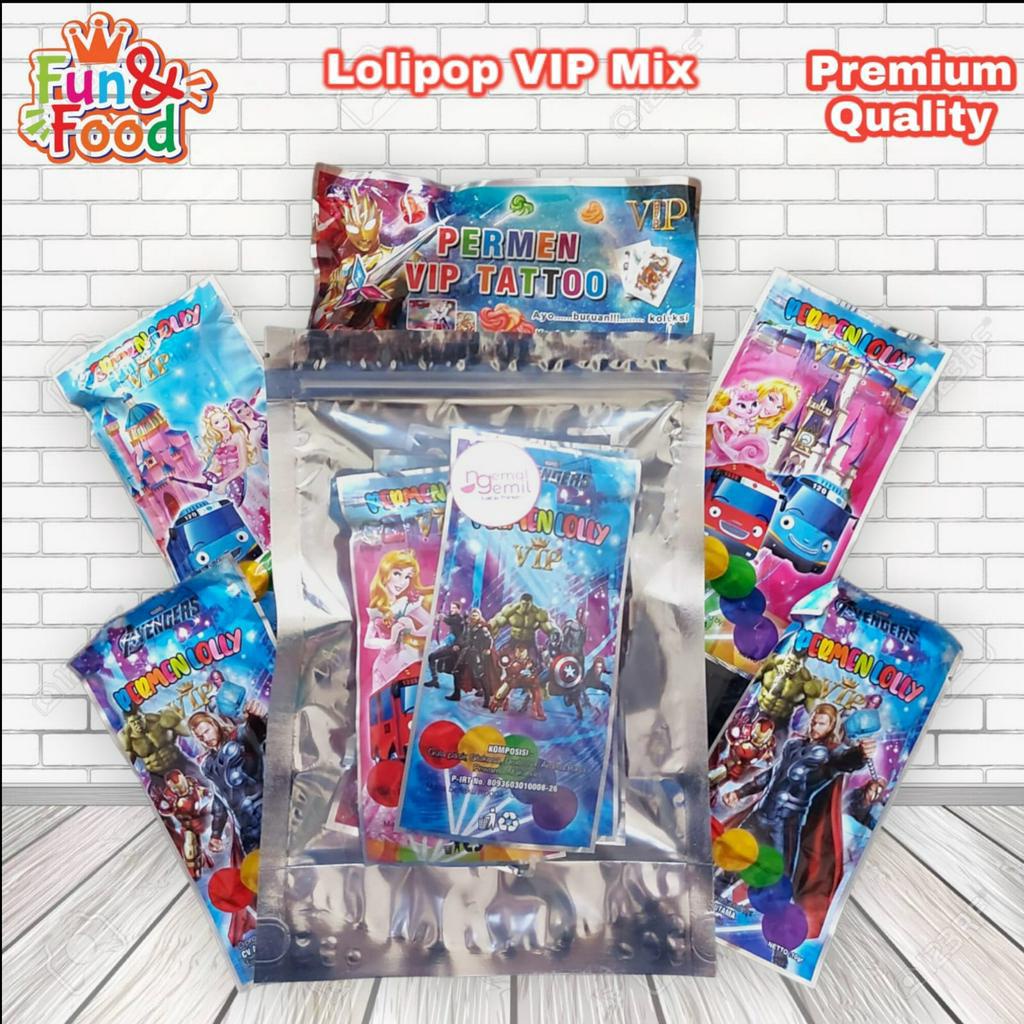 

Permen Lolipop VIP Karakter FREE Kartu Lolly VIP Rasa Buah Premium