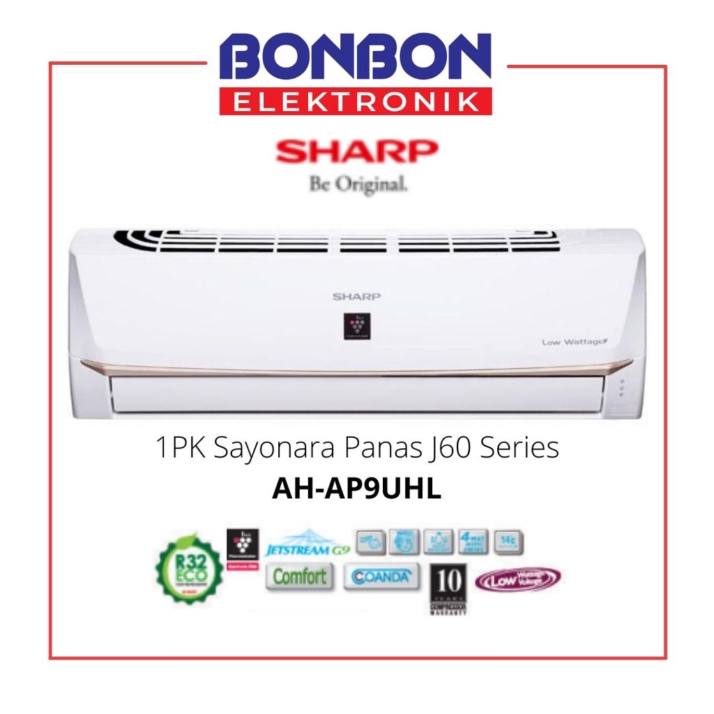 Sharp AC 1PK Plasmacluster Low Watt AH-AP9UHL / 1 PK AHAP9UHL