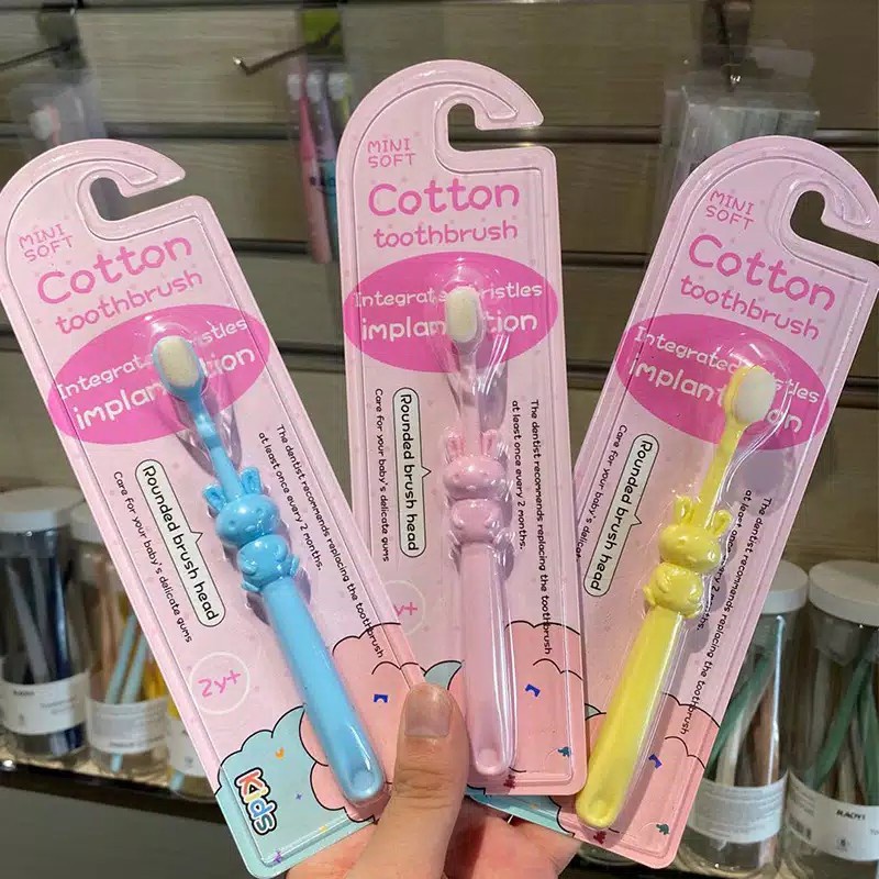 Sikat Gigi Anak / Sikat Gigi Bayi Kartun Kelinci 2-10 Tahun / Mini Soft Cotton Toothbrush