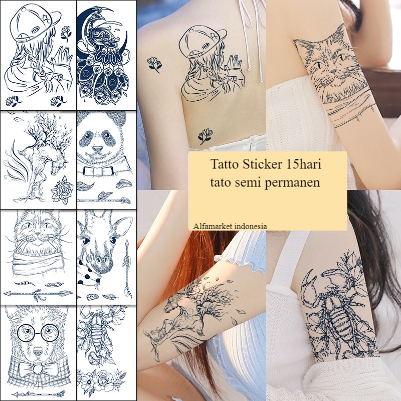 AMI Sticker tatto semi permanen tato temporer tahan lama 15 hari tato temporer anti air