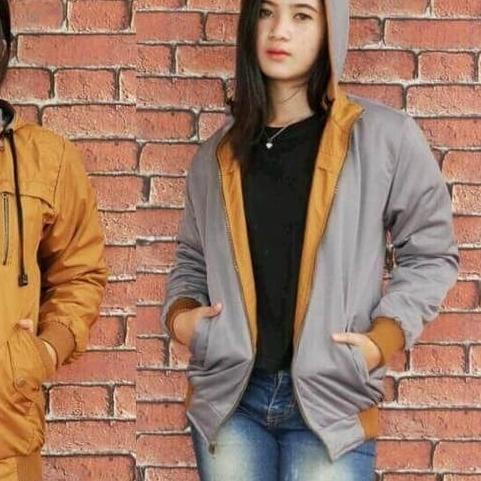Jaket Parasut parasut wanita/jaket bolak balik wanita/jaket cewek/jaket parasut wanita jumbo