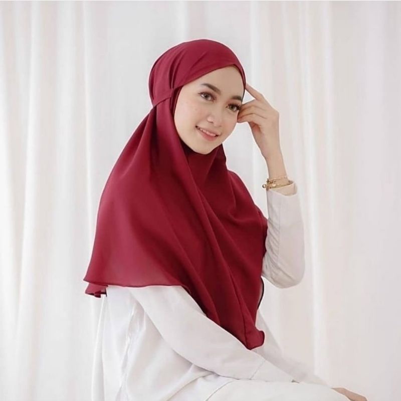 HIJAB KHIMAR AZKIA SIMPLE TALI INSTAN/BERGO DIAMOND JILBAB DEWASA KHIMAR HIJAB SPORT