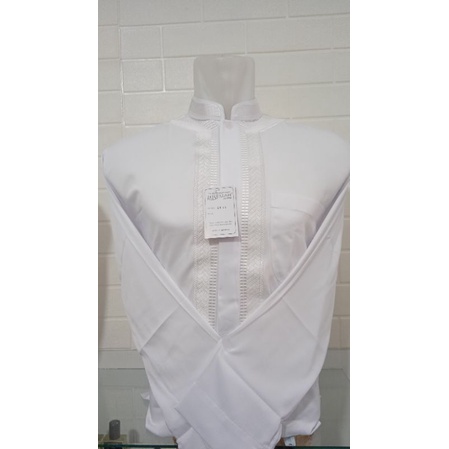 Baju Koko Busana Muslim Pria Dewasa Misfalah Lengan Panjang Seri 2019 Warna Putih Bersih