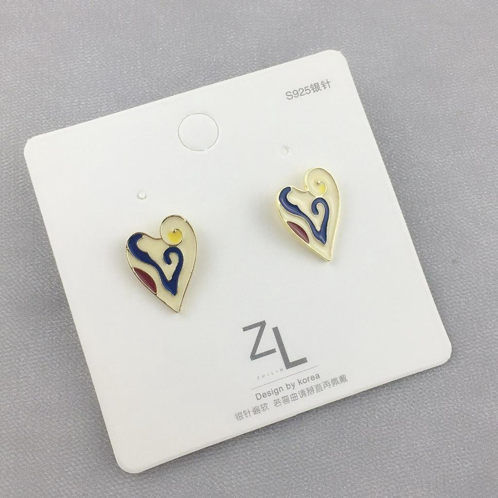 Anting Enamel Bentuk Hati Untuk Wanita