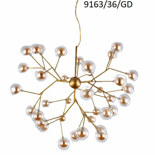 LAMPU GANTUNG HIAS MINIMALIS RANTING GOLD 36 LAMPU