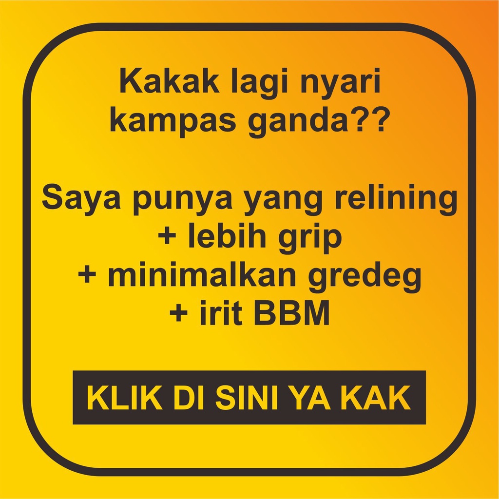 Kopling Ganda Kampas Ganda Relining Matic Honda