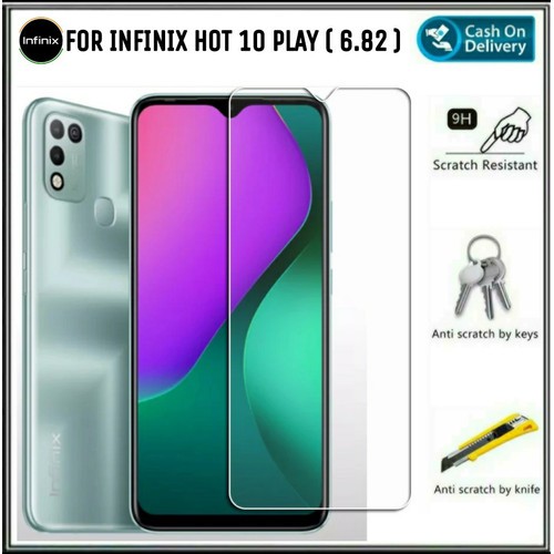 Infinix Hot 10 Play Tempered Glass Kaca Bening Anti Gores TG Infinix Hot 10 Play