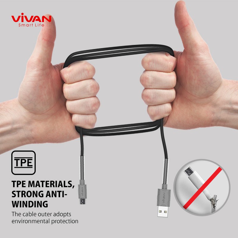 Charger Fast Charging VIVAN Dual Port USB (QC3.0) &amp; Type-C (PD) 3A 18W FREE Kabel USB Micro (FM100)