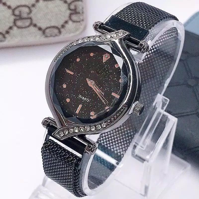 Jam Tangan Wanita Korea Murah Strap Magnet Diyoor Lancip Full Color