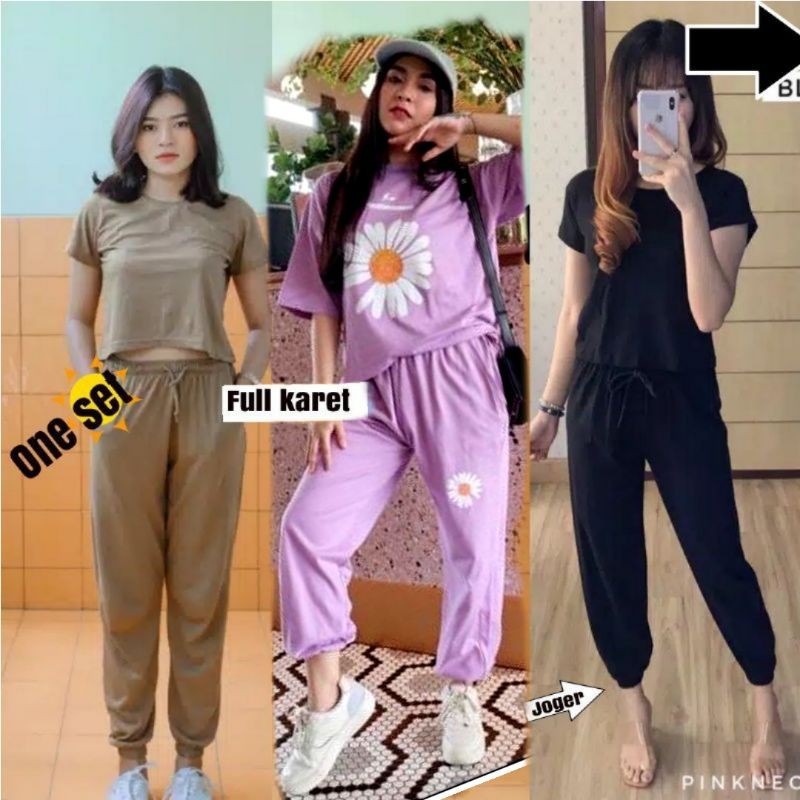 egafashion - ( Setelan wanita ) Kaos dan Cln jogger / One set joger adeline ,Dinda,Milo, Set lilac