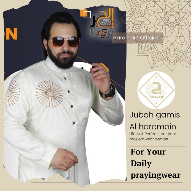 JUBAH Daffah Haramain Mesir Bordir Matahari ORIGINAL