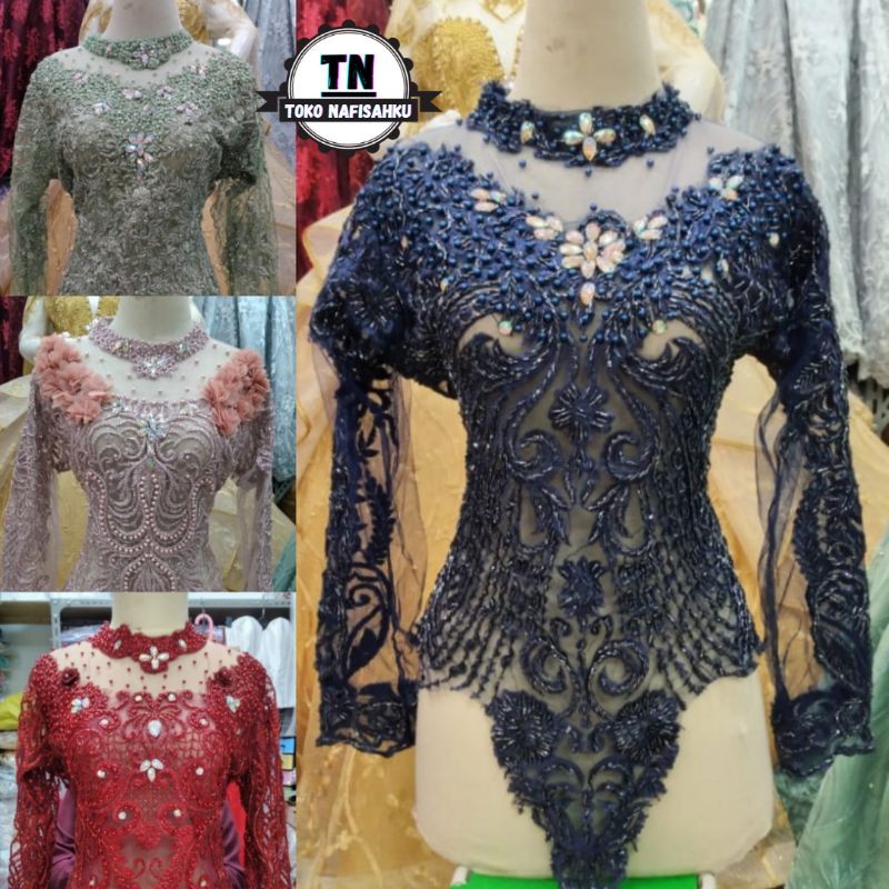 Atasan kebaya brokat payet / atasan kebaya akad murah dan mewah / atasan kebaya brokat payet modern