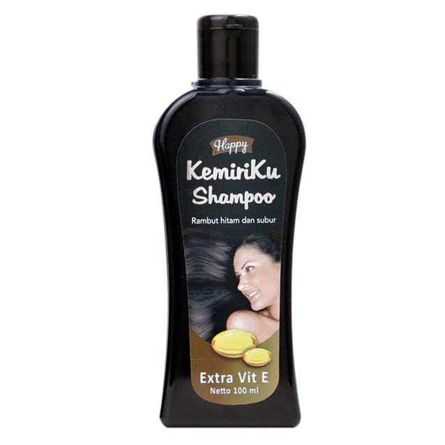 [ORI] Shampoo Penghilang Uban dengan Vitamin E &amp; Kemiri Asli Menghitamkan dan Menyuburkan Rambut - Happy Kemiriku Shampoo