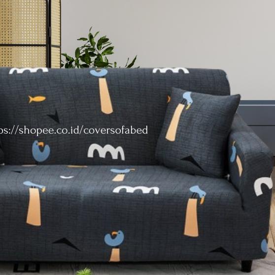 ● Sarung Kursi Tamu Cover Sofa 3 Seater Pelindung Motif Sprei Sofa Bed Furnitur Murah Dekorasi Moder