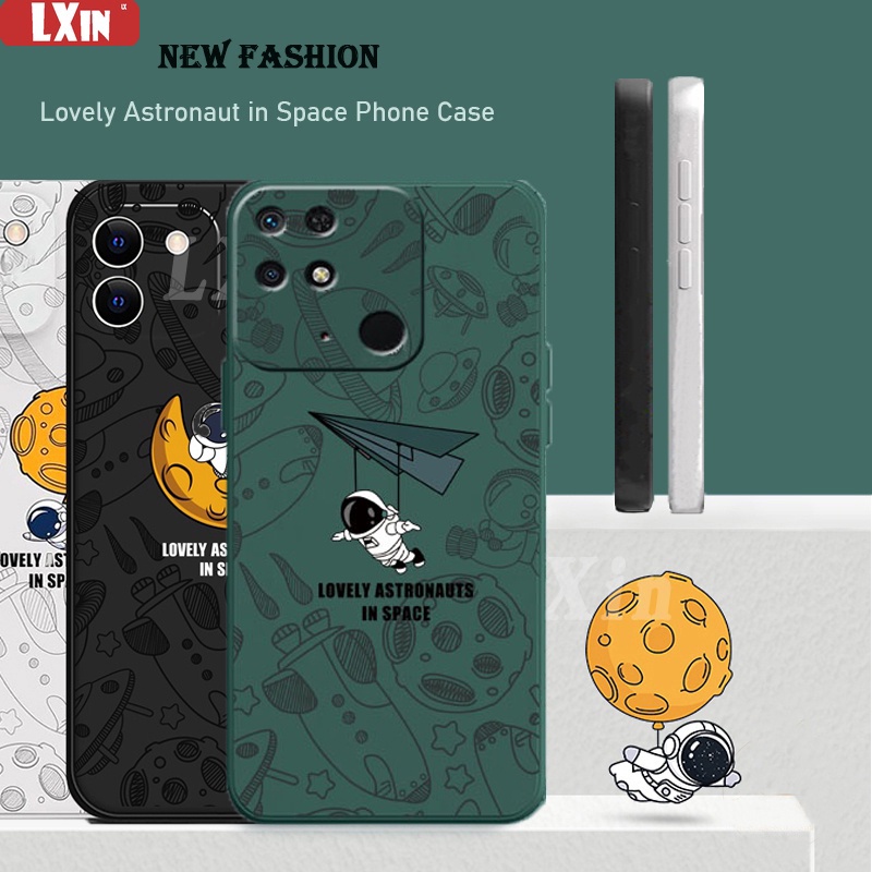 Casing Silikon Redmi Note 12 Pro 5G 10C Redmi Note 11 Note 11S Redmi 10 RedmiNote 10 4G 10Pro 10S 9S Note9 Note8 POCO X3Pro M3 Motif Astronot