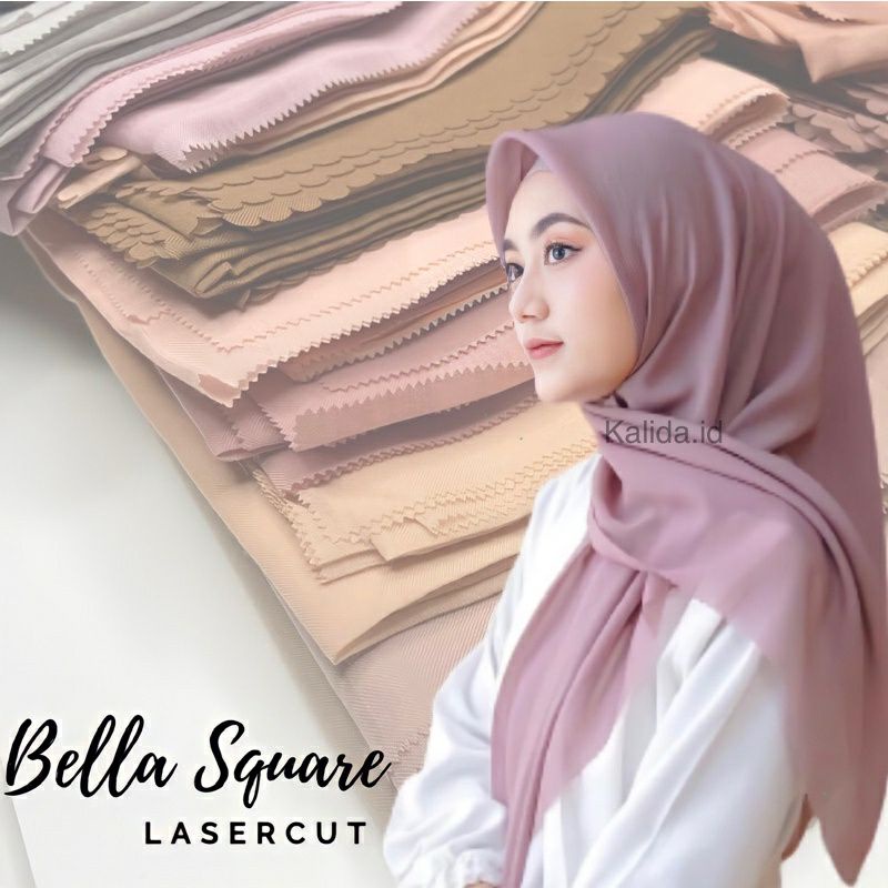 BELLA LASERCUT/HIJAB SEGI EMPAT LASERCUT/KERUDUNG BELLA LASER