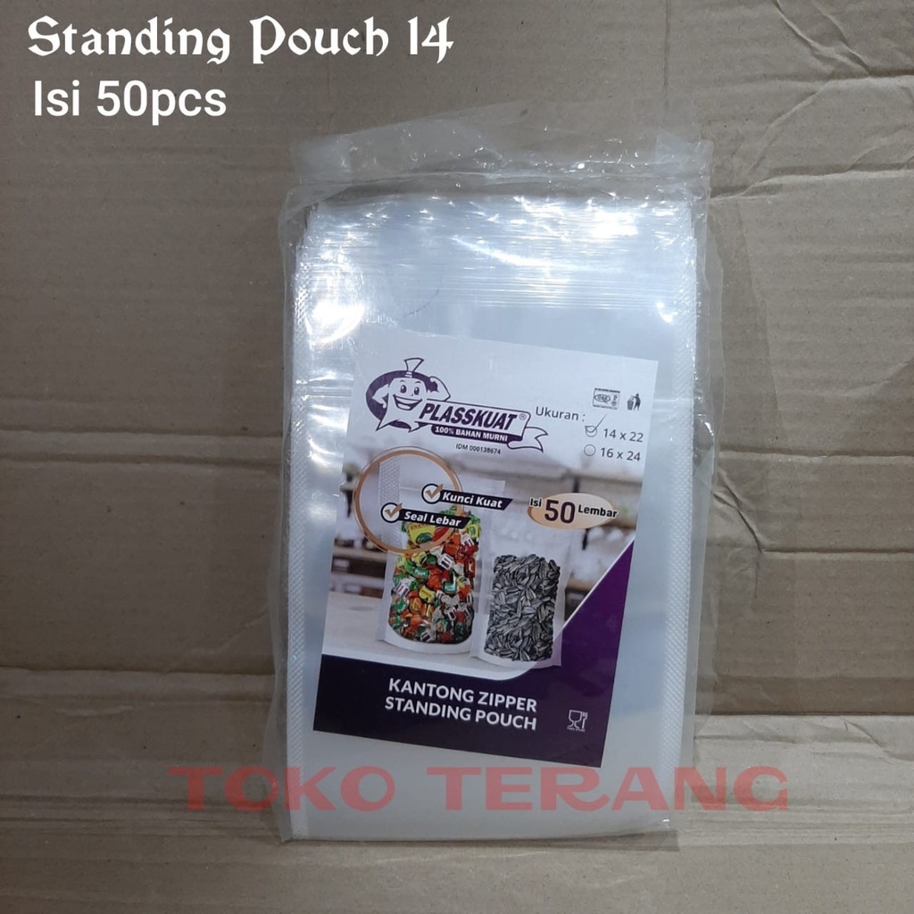 Standing Pouch 14 x 22 cm Kemasan Plastik klip Plastik Zipper