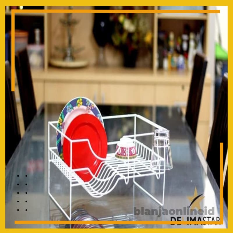 DELIMASTAR Rak Piring Meja Minimalis | Rak Peniris Piring SAMARA