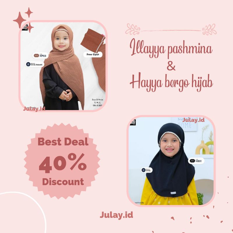 julay.id | Ilayya Pashmina Instan hayya bergo instan |ammar kids asli | kerudung hijab instan simple